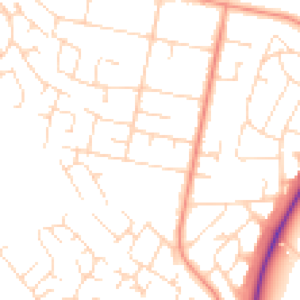 Daytime road noise heatmap for LE3 8LB