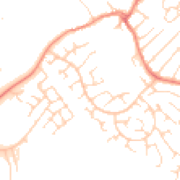Daytime road noise heatmap for LE3 8QA