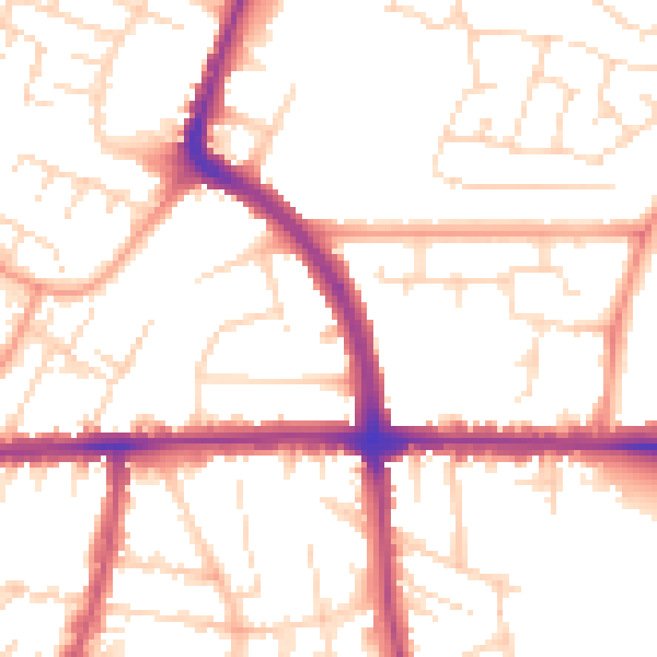 Daytime road noise heatmap for LE5 0AA