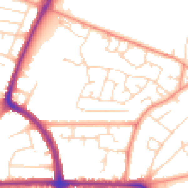 Daytime road noise heatmap for LE5 0AF