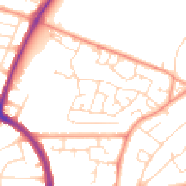 Daytime road noise heatmap for LE5 0AG