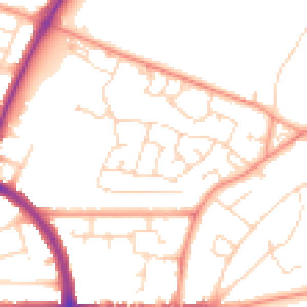 Daytime road noise heatmap for LE5 0AH