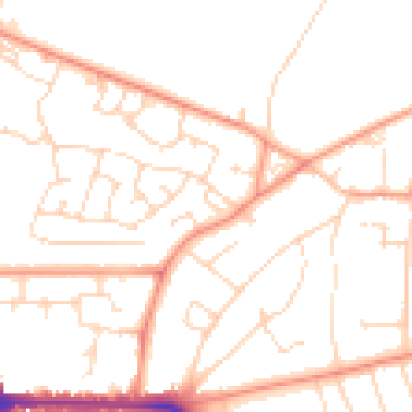 Daytime road noise heatmap for LE5 0AN
