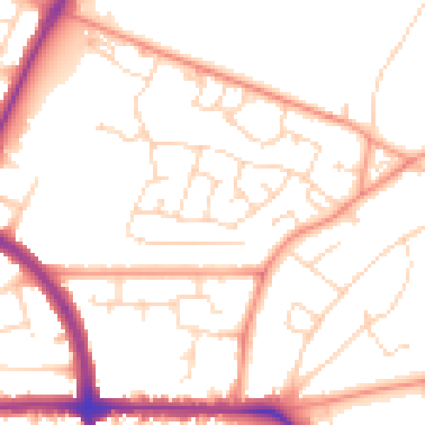 Daytime road noise heatmap for LE5 0AP