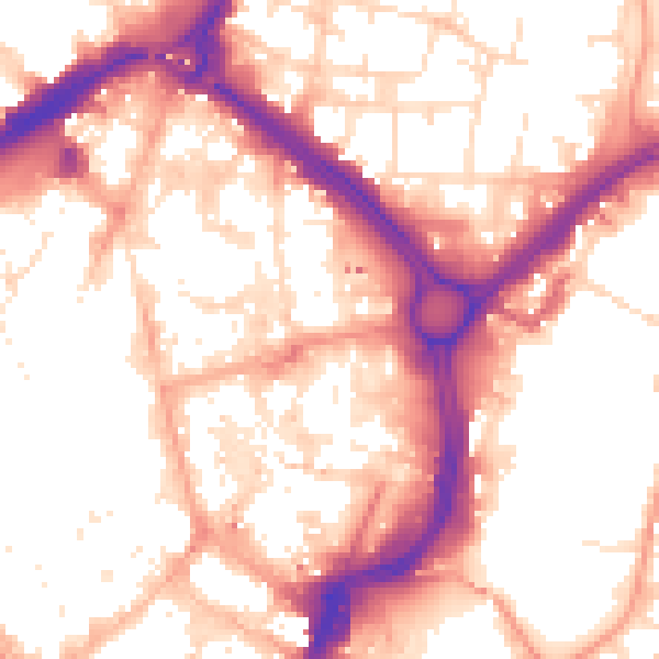 Daytime road noise heatmap for LE5 0AR