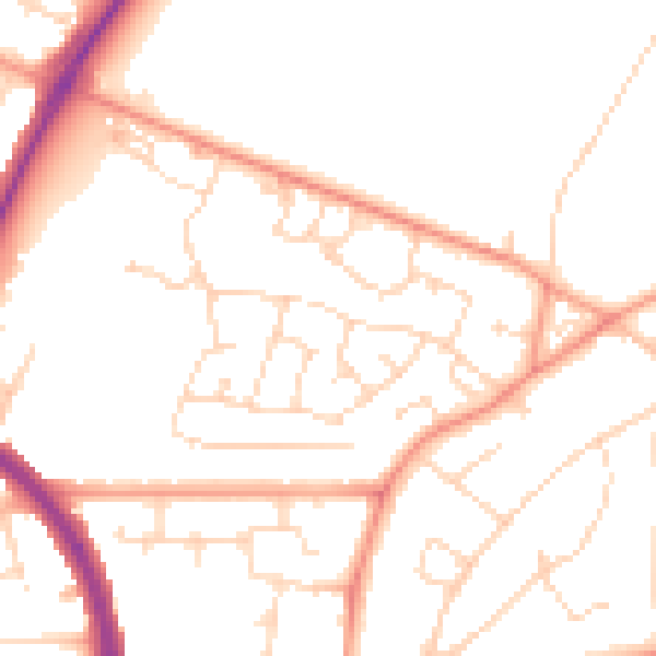 Daytime road noise heatmap for LE5 0AW