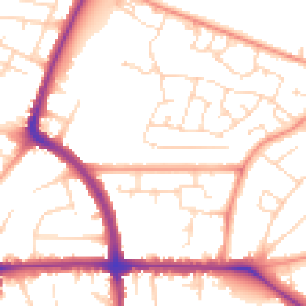 Daytime road noise heatmap for LE5 0AZ