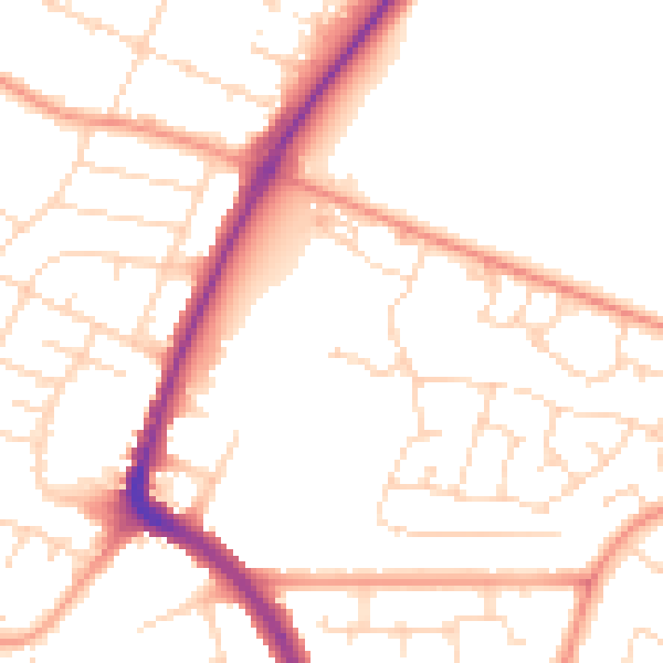 Daytime road noise heatmap for LE5 0BA