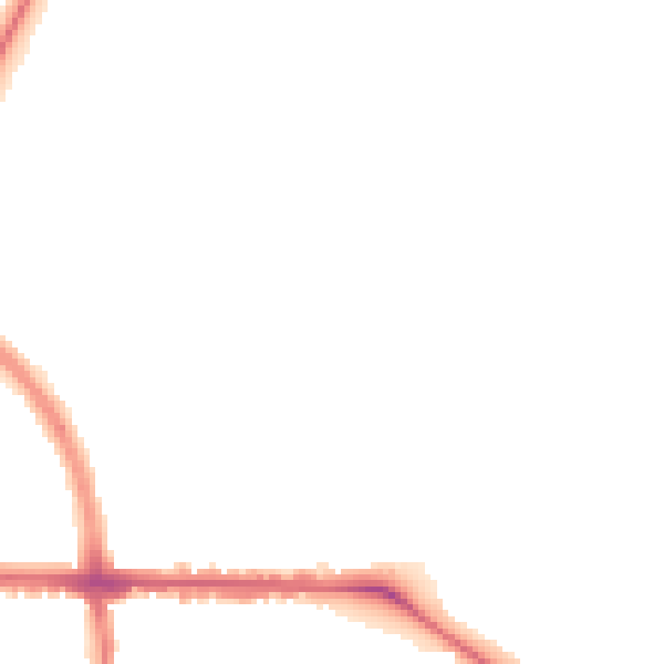 Night-time road noise heatmap for LE5 0BB