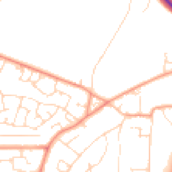 Daytime road noise heatmap for LE5 0BD