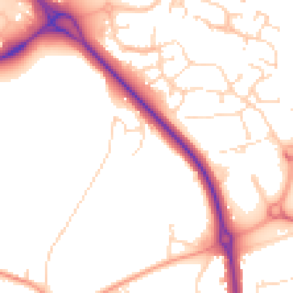 Daytime road noise heatmap for LE5 0BF