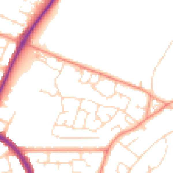 Daytime road noise heatmap for LE5 0BG
