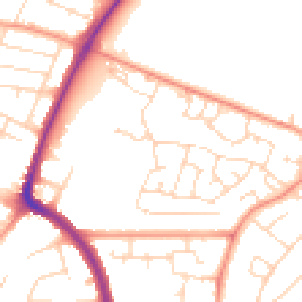Daytime road noise heatmap for LE5 0BL