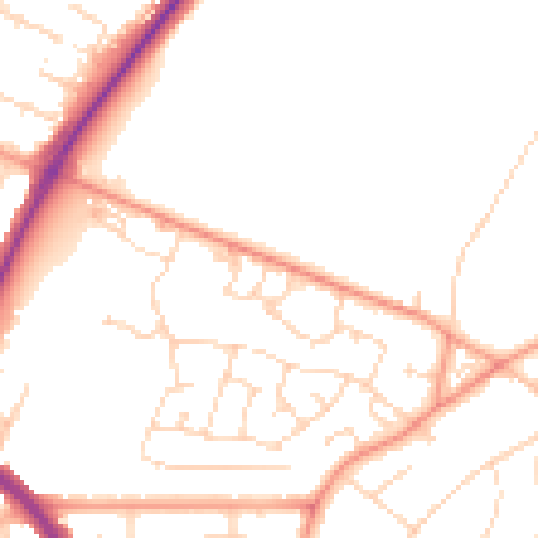 Daytime road noise heatmap for LE5 0BP