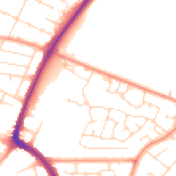 Daytime road noise heatmap for LE5 0BS