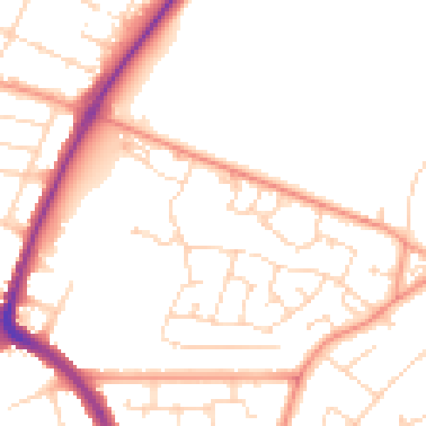 Daytime road noise heatmap for LE5 0BU