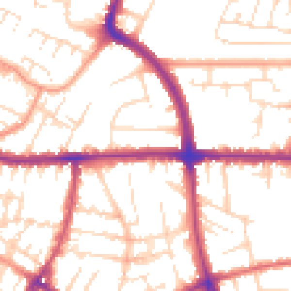 Daytime road noise heatmap for LE5 0BY