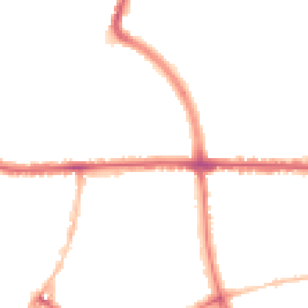 Night-time road noise heatmap for LE5 0BY