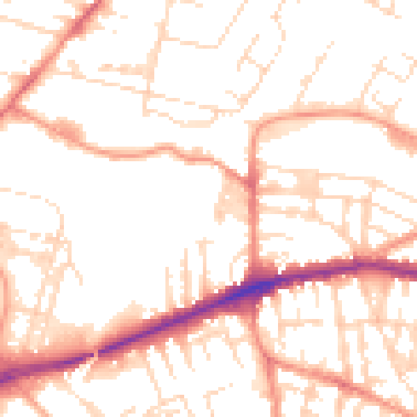 Daytime road noise heatmap for LE5 0DA
