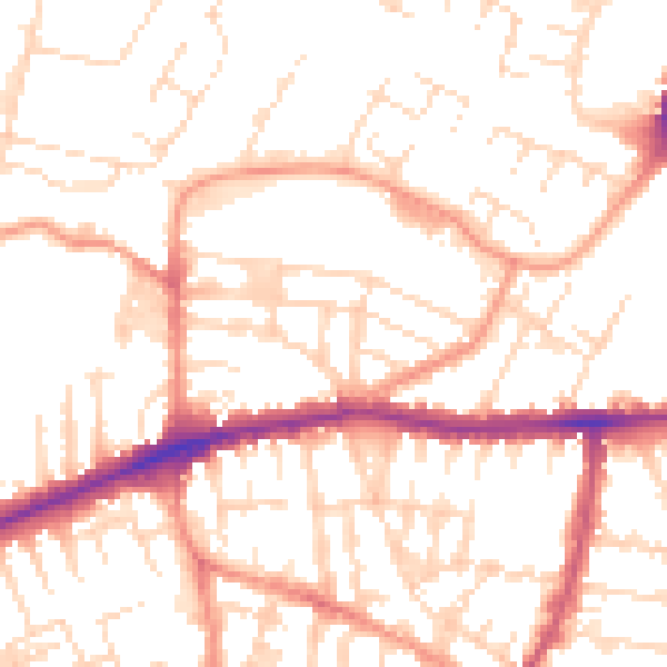 Daytime road noise heatmap for LE5 0DE