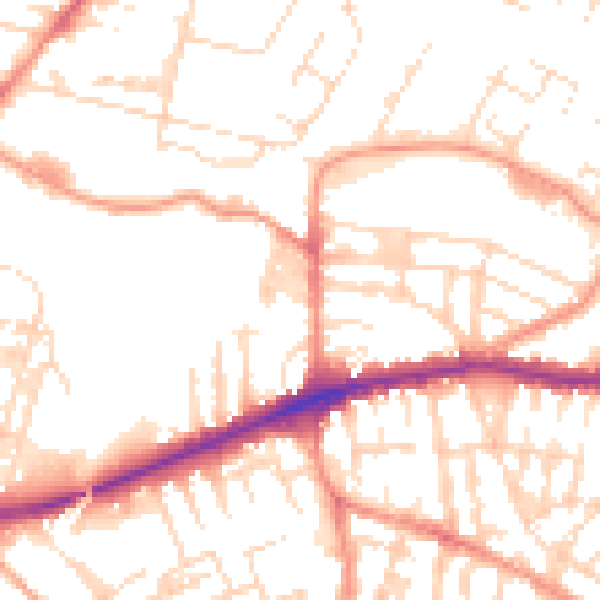Daytime road noise heatmap for LE5 0DF