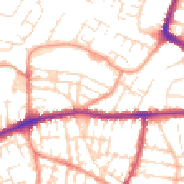 Daytime road noise heatmap for LE5 0DL