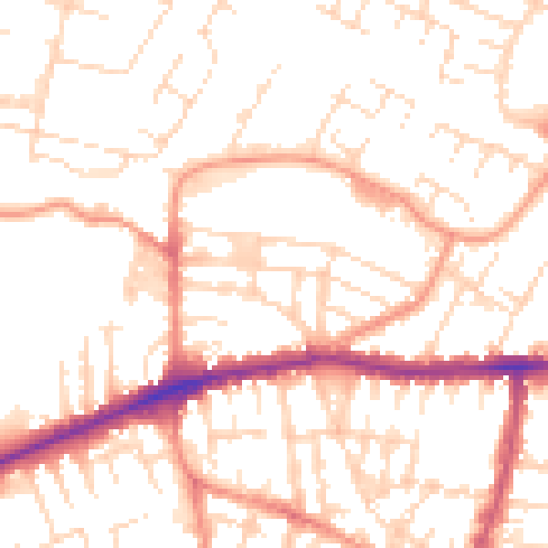 Daytime road noise heatmap for LE5 0DN