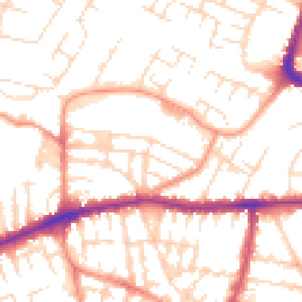 Daytime road noise heatmap for LE5 0DP