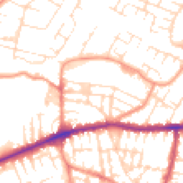 Daytime road noise heatmap for LE5 0DQ