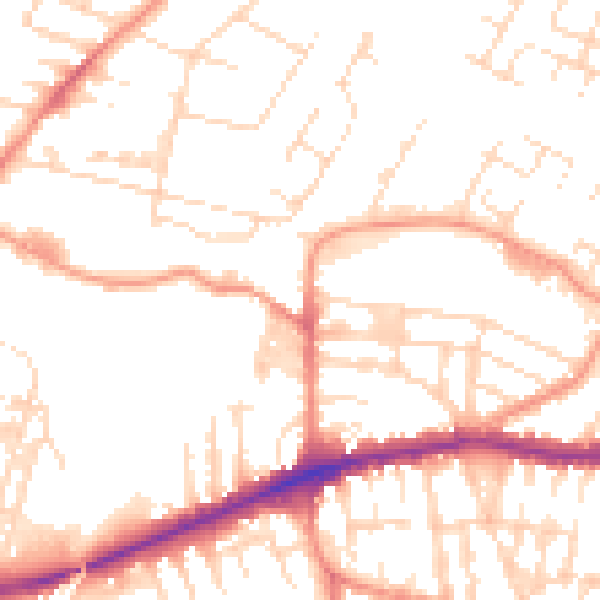 Daytime road noise heatmap for LE5 0DT