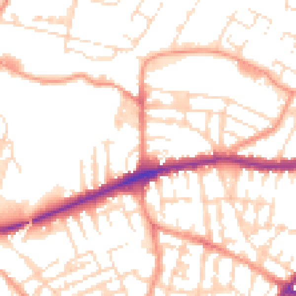 Daytime road noise heatmap for LE5 0DU