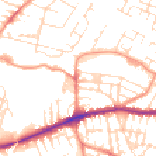 Daytime road noise heatmap for LE5 0DW
