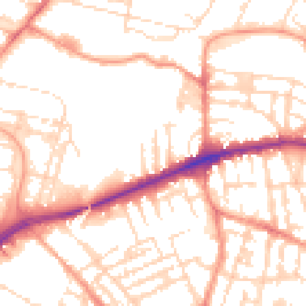 Daytime road noise heatmap for LE5 0EA