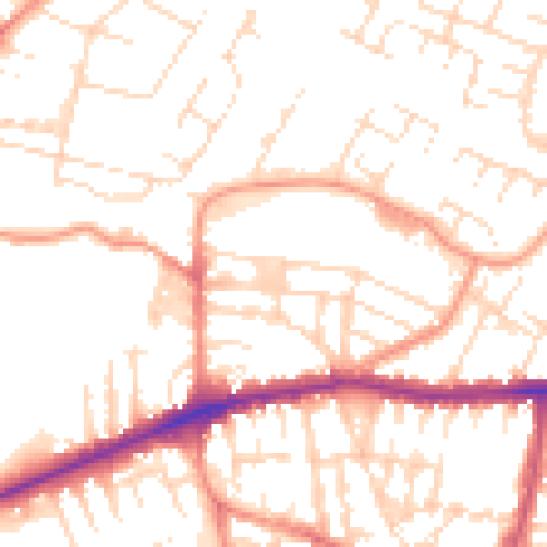Daytime road noise heatmap for LE5 0ED