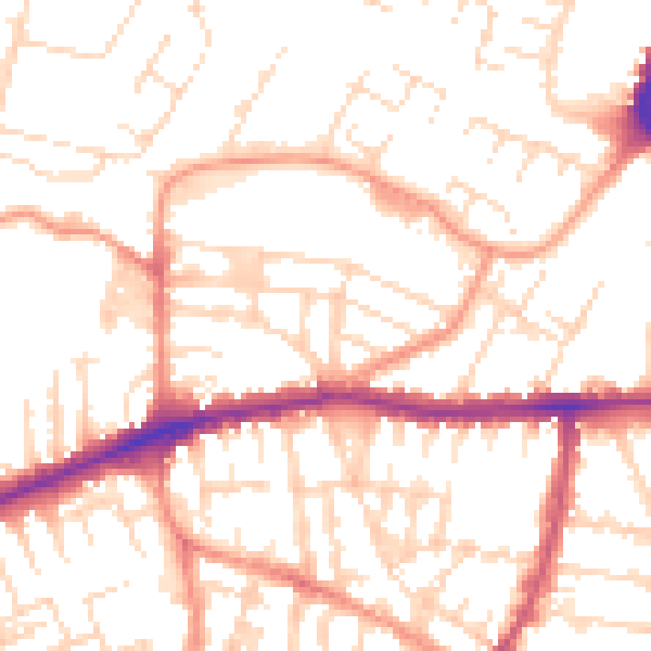 Daytime road noise heatmap for LE5 0EE