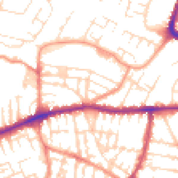 Daytime road noise heatmap for LE5 0EF