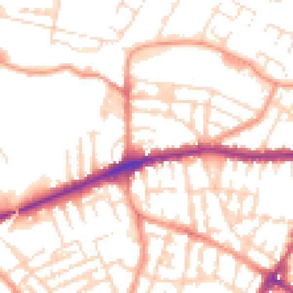 Daytime road noise heatmap for LE5 0EP
