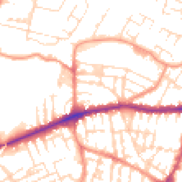 Daytime road noise heatmap for LE5 0ER