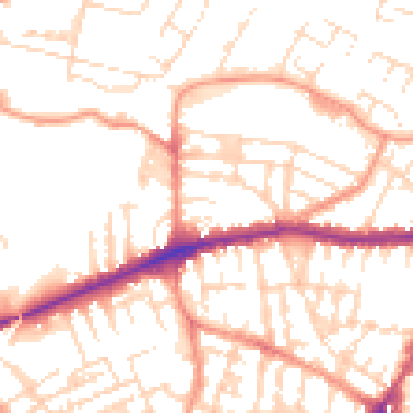 Daytime road noise heatmap for LE5 0ES