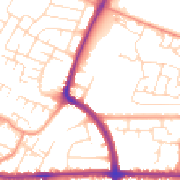 Daytime road noise heatmap for LE5 0HF