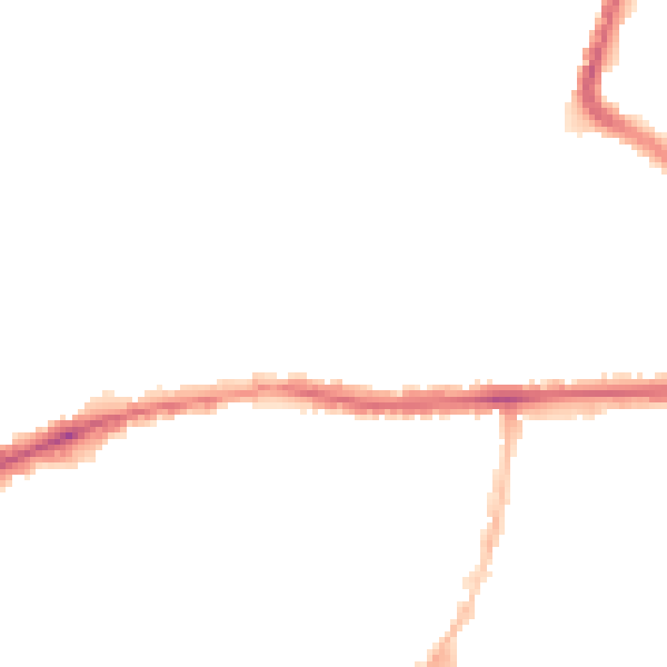 Night-time road noise heatmap for LE5 0JA