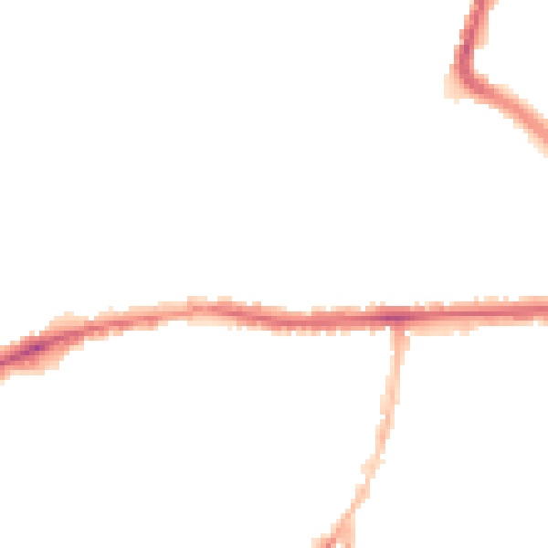 Night-time road noise heatmap for LE5 0JB