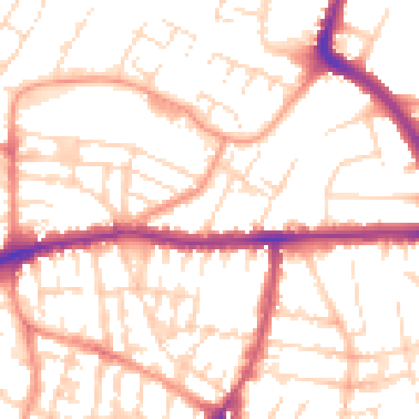 Daytime road noise heatmap for LE5 0LA