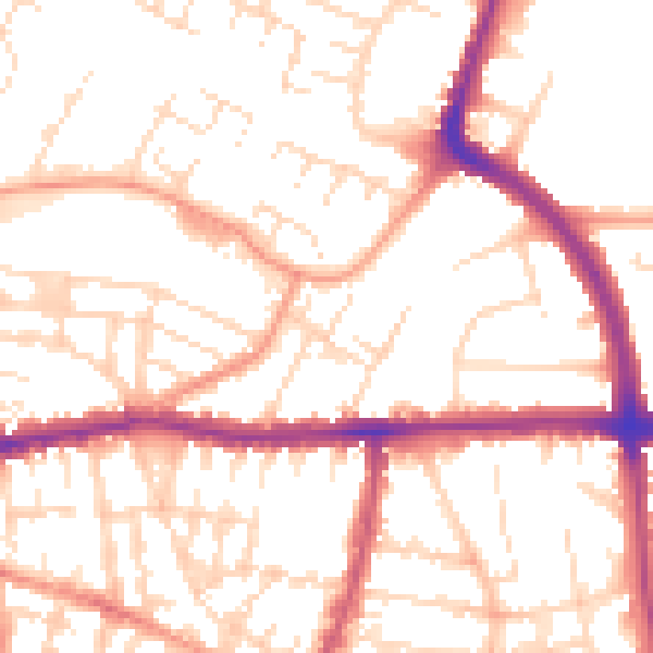 Daytime road noise heatmap for LE5 0NF