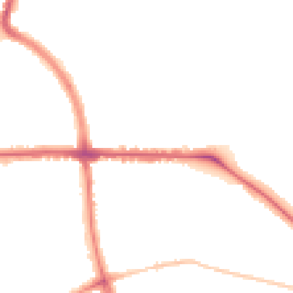 Night-time road noise heatmap for LE5 0QG