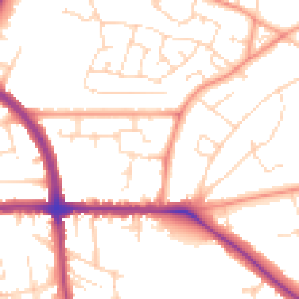 Daytime road noise heatmap for LE5 0QH