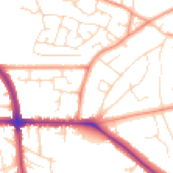 Daytime road noise heatmap for LE5 0RE