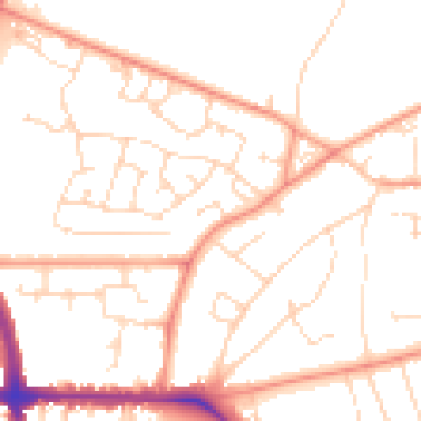 Daytime road noise heatmap for LE5 0RG