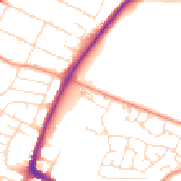 Daytime road noise heatmap for LE5 0UD