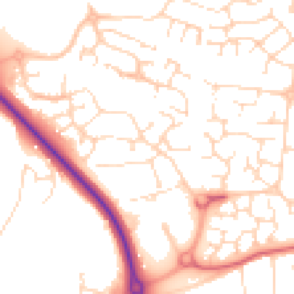 Daytime road noise heatmap for LE5 1BH